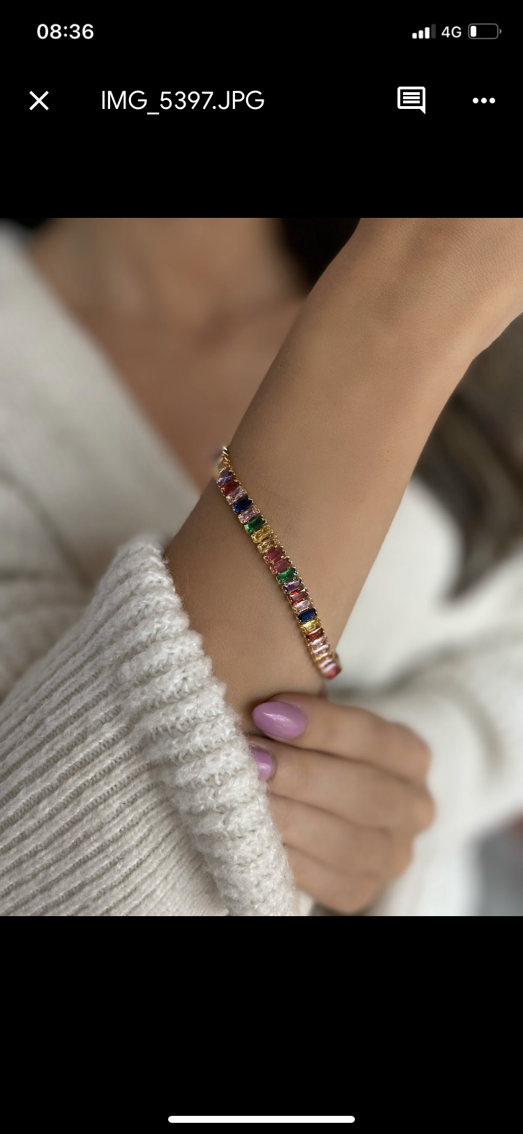 Renkli taşlı baget bileklik