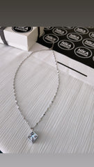 Silver renk tek taş kolye